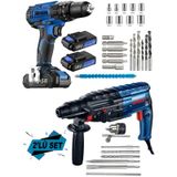 Dragro DRG-eko4258 Mavi Eko 2 Li Set 4200 W Kırıcı Delici Hilti 58 V Setli Şarjlı Matkap
