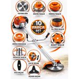 Dragro German Drg-10 + Yan Tipi Benzinli Ot Çalı Çim Biçme Tırpanı + Full Set Hediyeli