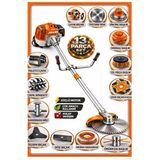 Dragro German Drg-13 + Yan Tipi Benzinli Ot Çalı Çim Biçme Tırpanı + Full Set Hediyeli + Çift Çapa T