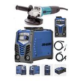 Dragro Germany Technology Cift Kartli 200 Amper Invertor Kaynak Makinasi-Mavi-3000W Taslama 2Li Set