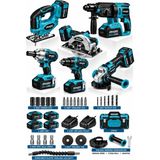 Dragro Premium Kömürsüz 21V 6x4 6'li Set Kırıcı Delici Somun Sıkma Taşlama Makinesi Matkap Dekupaj Sunta Kesme