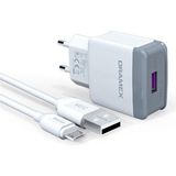 Dramex D30M 3.0A 18W Micro USB Şarj Adaptörü & Şarj Data Kablosu D30M Charge Adapter Mıcro USB Set 3.0A Mikro USB Girişli Ev Şarj Seti