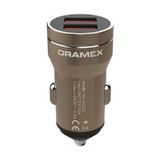 Dramex DC20B Araç Oto Çakmaklık Şarj Cihazı 3.1A PD20W Çift USB Giriş - Kahverengi