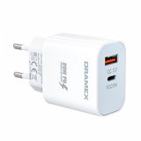 Dramex DPQ20B Quantum Usb + Type-C QC3.0 PD 20W Beyaz Hızlı Şarj Adaptörü