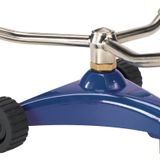 Dramm 15055 ColorStorm Premium 3 Kollu Dönen Fıskiye, Ağır Hizmet Metal Tekerlekli Tabanlı, Mavi