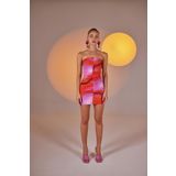 Drapeli Mini Straplez Dainty Elbise Turuncu