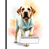 Drawing Of A Labrador Walking Confidently College Ruled Composition NoteBook: Glossy Paperback Notebook: 120 Pages Size 8.5 Inches By 11 Inches