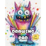 Drawing Pad For Kids - Blank Paper Sketch Book for Drawing Practice : 100 Pages Large Sketchbook for Boys and Girls Ages 4-12, Notebook For Sketching, ... Who Love to Draw - Cute Monster Cover