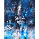 Drawing Sketch Book: Black Blue Graphite Brush Grunge: Cool Sketchbook Blank Paper Pad 8.5" x 11" - 120 Pages Blank Paper Book Doodle Book For Adults