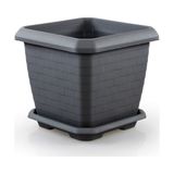 DRC Örgü Desenli Hisar Saksı Antrasit 45 cm 44 lt