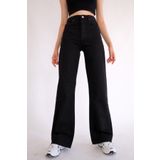 DRC trend Carry Kadın Siyah Süper Yüksek Bel Geniş Bol Paça Jeans - Wide Leg Kot Pantolon