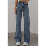 DRC trend Kadın Orta Kar Salaş Likralı Süper Yüksek Bel 90's Denim Kot Pantolon