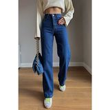 Drc Trend Kvnç Kadın Süper Extra Yüksek Bel Palazzo Salaş Jean Pantolon Mavi Dokuma Kumaş Wide Leg Kesim - 29