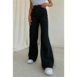 DRC trend Lizovl 90's Siyah Kar Likralı Süper Yüksek Bel Salaş Jean Pantolon. (SÜPER YÜKSEK.) Wide Leg.