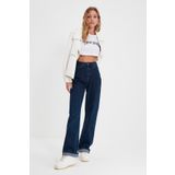 DRC trend Salaş Kot Pantolon Koyu Mavi Kar Likralı Palazzo Lacivert Jeans