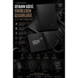 Dream Art Galery Siyah Yapraklı Defter B4 80 Yaprak 160 gr Black Sketchbook Beyaz Jel Kalem Hediyeli - 1 Adet - 0 - Siyah