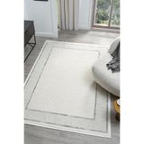 Dream Beyaz Gri Halı Modern Dokuma Halı Salon Oturma Odası Yatak Odası Halısı 13847A Beyaz Gri 100 x 300
