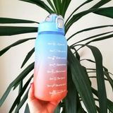 Dream Butik 2 Litre Mavi Kapaklı Motivasyonlu Tritan Spor Salonu Şişesi Su Matarası