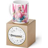 DREAM COLLECTION Anneler Günü Özel Tasarım Porselen Kupa 300 ml - 010 - Beyaz