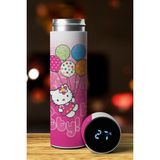 DREAM COLLECTION Hello Kity Özel Tasarım Sıcaklık Göstergeli Dijital Led Baskılı Paslanmaz Çelik Termos 450 Ml