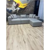 Dream Garden Angelo 4 Modül Modüler Koltuk (3 Modül 1 Puf) Keten Kumaş Gri