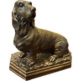 Dream Home Theodore Alexander Bronz Pirinç Sosis Köpek Dekoratif Obje - Standart