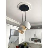 Dream Mode Beton Görünümlü Modern Şık Iskandinav Tarz 2 Başlı Avize (25CM) (ampul dahil değildir) - Siyah
