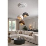 Dream Mode Beton Görünümlü Modern Şık Iskandinav Tarz 3 Başlıklı Avize (25CM) (Ampul Dahil Değildir) - Kahverengi - Antrasit