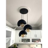 Dream Mode Beton Görünümlü Modern Şık Iskandinav Tarz 3 Başlıklı Avize (25CM) (AMPUL DAHİL DEĞİLDİR) Nestvibe - Siyah - Eskitme