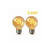 DREAM MODE G95 LED Filament Ampul 4W E27 2700K Sıcak Sarı 400 Lümen Dimmerli Dekoratif Rustik Ampül