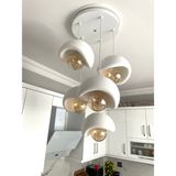 Dream Mode Modern 5'li Avize Beton Dokulu - Salon ve Oturma Odası Için Şık Tasarım (AMPUL DAHİL DEĞİLDİR) - Eskitme - Beyaz