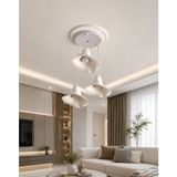 Dream Mode Su Zambağı Taş Dokulu Modern Iskandinav Tarz 3lü Sarkıt Oturma Odası - Salon Avize - Beyaz