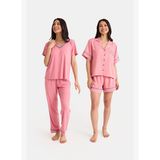 Dream Pembe Viskon 4 Parça Pijama Takım Seti