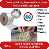 Dream Plus 5MX5CM Aüminyum Izolasyon Tamir Çatı Boru Çatlak Bandı Çamur Bant - Alüminyum Gri