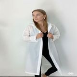 Dream Plus Unisex Eva Kumaş Su Rüzgar Geçirmez Yağmurluk Standart Beden Beyaz Renkli Mevsimlik Koruma