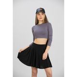 Dream Style Kadın Siyah Beli Lastikli Volanlı Kloş Içi Şortlu Etek - XS