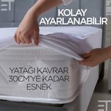 Dream Time 2 Adet Kapitoneli Pamuklu Sıvı Geçirmez Yastık Alezi | 50X70CM Yıkanabilir Yastık Alezi Seti - Beyaz - 50x70 cm