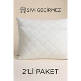 Dream Time 2 Adet Kapitoneli Pamuklu Sıvı Geçirmez Yastık Alezi | 50x70cm Yıkanabilir Yastık Alezi Seti