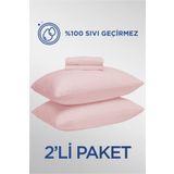 Dream Time 2 Adet Micro Sıvı Geçirmez Pudra Yastık Alezi | Su Geçirmez Yastık Koruyucu 2'li Set 50x70cm Fermuarlı