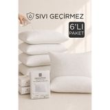Dream Time 6 Adet Bambu Lüks Sıvı Geçirmez Yastık Alezi | 50x70cm Su Geçirmez Jakarlı Yastık Alezi 6'lı Set