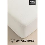 Dream Time Bambu Premium Sıvı Geçirmez Fitted Alez | %100 Bambu Ultra Sessiz Yatak Koruyucu - 150 x 200 cm - Beyaz