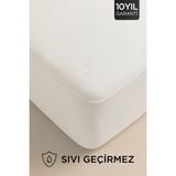 Dream Time Bambu Premium Sıvı Geçirmez Fitted Alez | %100 Bambu Ultra Sessiz Yatak Koruyucu - 160 x 200 cm - Beyaz