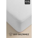 Dream Time Bambu Premium Sıvı Geçirmez Fitted Alez | %100 Bambu Ultra Sessiz Yatak Koruyucu - 180 x 200 cm - Beyaz