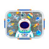 Dream Vest Astronot 2 Çelik Beslenme Kabı, 3 Bölmeli, Çok Renkli