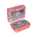 Dream Vest Bento 710ml Lunchbox Sevimli Dostlar Tek Katlı 3 Bölmeli Paslanmaz Çelik Sefer Tası Yemek Kutusu (Pembe Unicorn)
