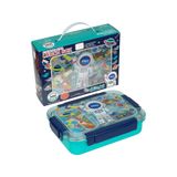 Dream Vest Bento 710ml Lunchbox Sevimli Dostlar Tek Katlı 3 Bölmeli Paslanmaz Çelik Sefer Tası Yemek Kutusu (Turkuaz Astronot)