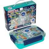 Dream Vest Bento 710ML Lunchbox Sevimli Dostlar Tek Katlı 3 Bölmeli Paslanmaz Çelik Sefer Tası Yemek Kutusu - Turkuaz
