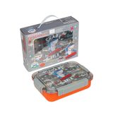 Dream Vest Bento 710ml Lunchbox Sevimli Dostlar Tek Katlı 3 Bölmeli Paslanmaz Çelik Sefer Tası Yemek Kutusu (Turuncu Shark)