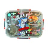 Dream Vest Köpek Balığı Çelik Beslenme Kabı, 3 Bölmeli, Çok Renkli