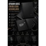 DREAMART GALERY Dream Art Galery Siyah Yapraklı Defter B4 | Black Sketchbook | 160 gr Siyah Sayfa | Beyaz Jel Kalem Hediyeli